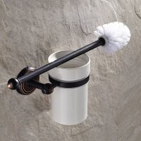 Petrol Siyahı Kaplama Banyo Klozet Fırçası