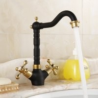 Siyah Çift Kol Banyo Bataryası