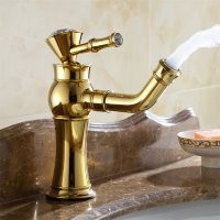 Altın Kaplama Banyo Lavabo Armatürü