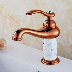 Modern Kırmızı Altın Kaplama Lavabo Armatürü