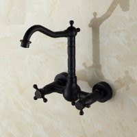 Lüx Petrol Siyahı Duvara Monte Mutfak ve Banyo Bataryası