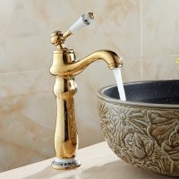 Modern Altın Kaplama Banyo Lavabo Bataryası