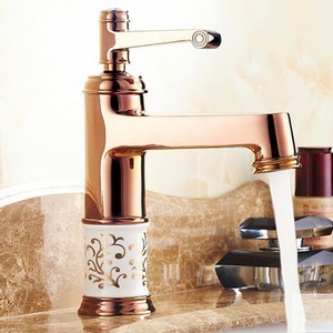 Special Detail Kırmızı Altın Kaplama Banyo Armatürü