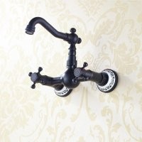 Petrol Siyahı Duvara Monte Mutfak ve Banyo Bataryası