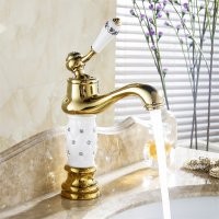 Altın Kaplama Banyo Lavabo Armatürü