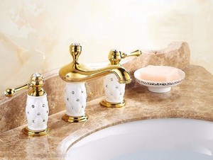 Seramik Altın Kaplama Banyo Bataryası