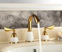 Altın Kaplama Banyo Lavabo Bataryası
