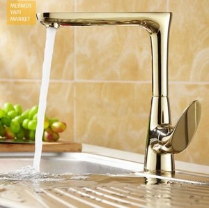 Altın Kaplama Modern Lavabo Bataryası