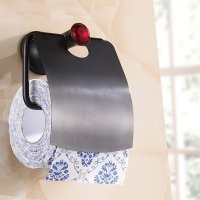Petrol Siyahı Kaplama Banyo Tuvalet Kağıtlık