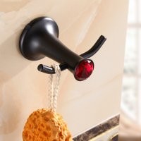 Petrol Siyahı Kaplama Banyo İkili Askılık